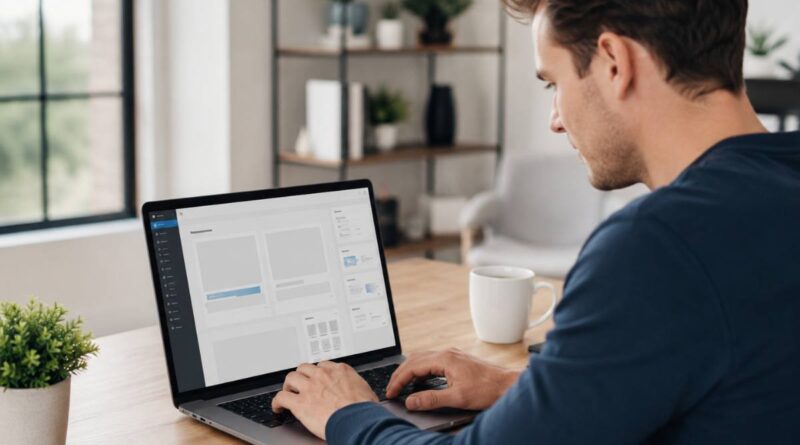 Building a website in WordPress on a laptop