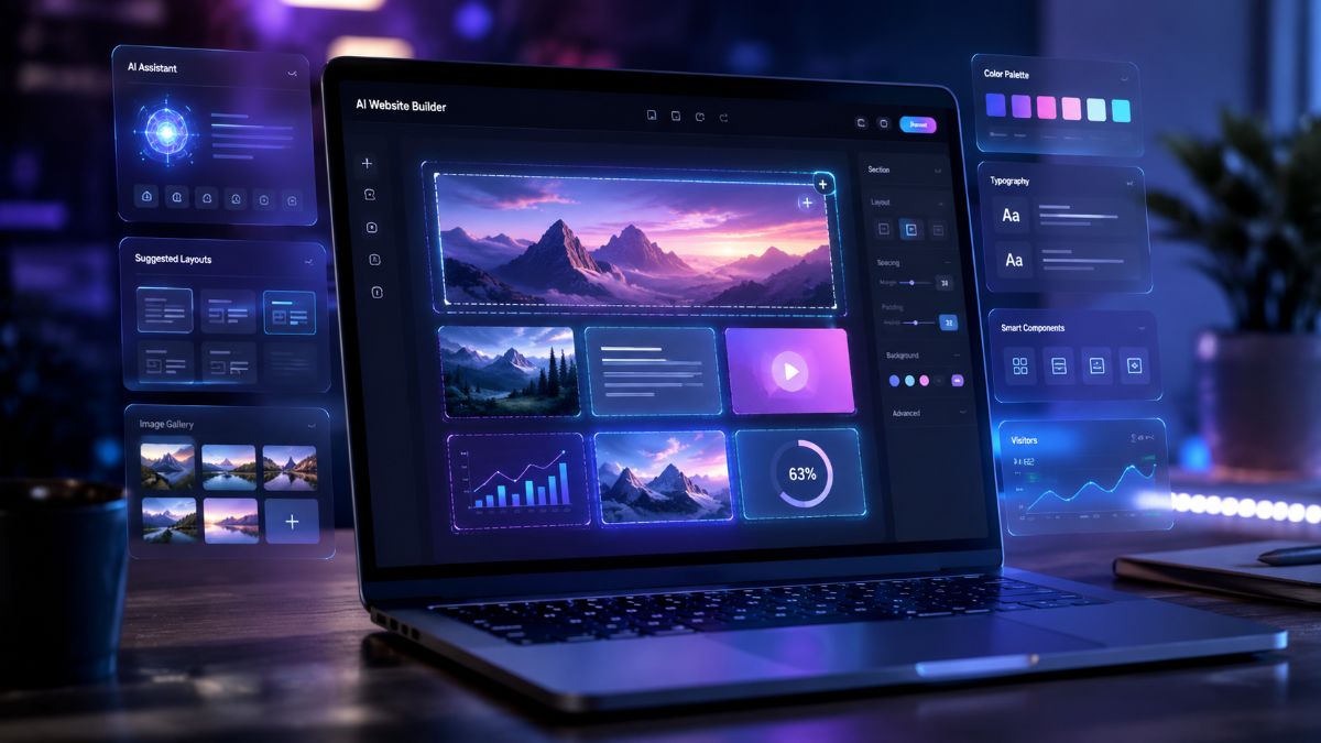 AI website builder generating a webpage