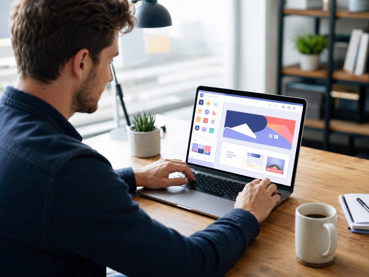 Customizing a site in the Hostinger AI website builder drag-and-drop editor
