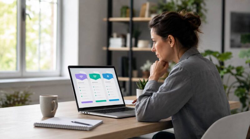 comparing types of web hosting on a laptop