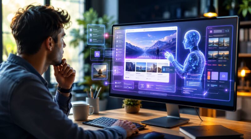 AI website builder creating a website