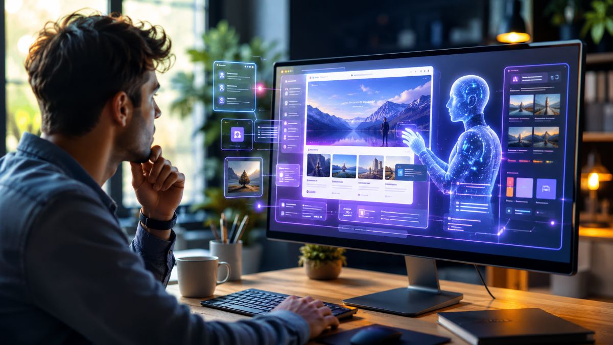 AI website builder creating a website