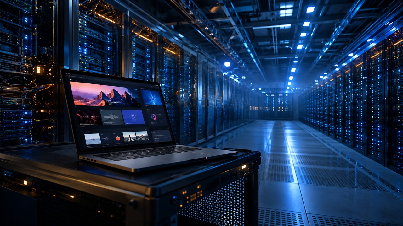 what is web hosting illustrated by a data center server room